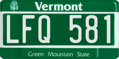 VT license plate LFQ581
