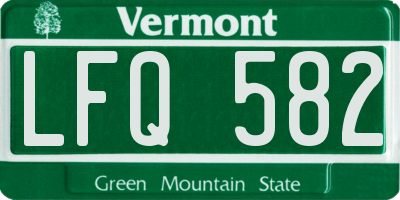 VT license plate LFQ582