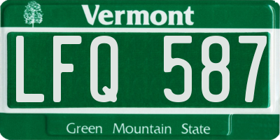 VT license plate LFQ587