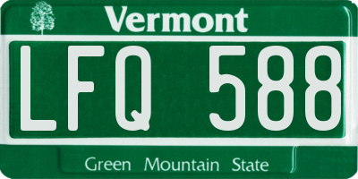 VT license plate LFQ588