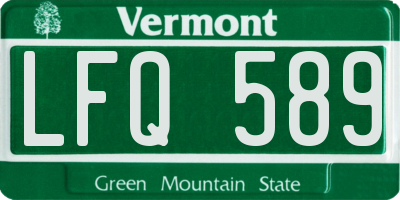 VT license plate LFQ589