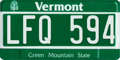 VT license plate LFQ594