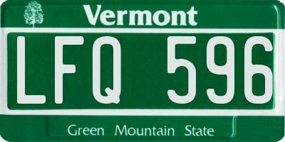 VT license plate LFQ596