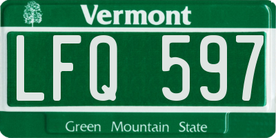 VT license plate LFQ597