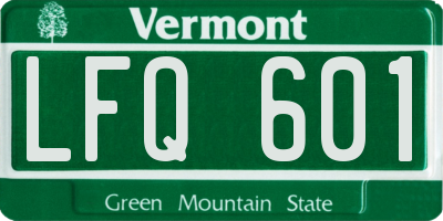 VT license plate LFQ601