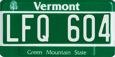 VT license plate LFQ604