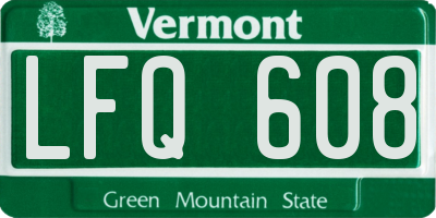 VT license plate LFQ608