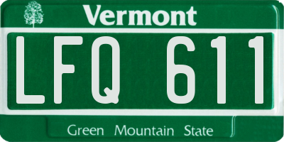 VT license plate LFQ611