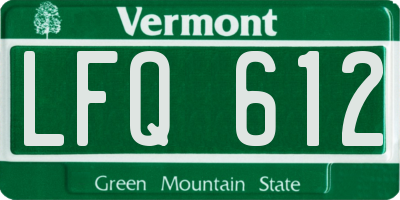 VT license plate LFQ612