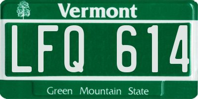 VT license plate LFQ614