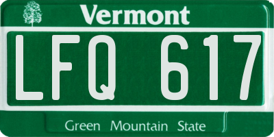VT license plate LFQ617