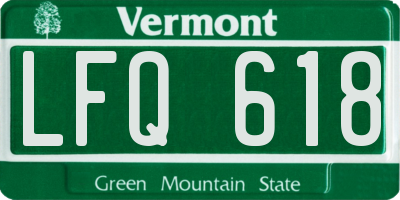 VT license plate LFQ618
