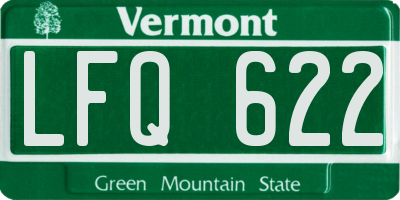 VT license plate LFQ622