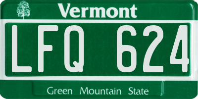 VT license plate LFQ624