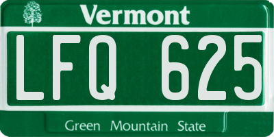 VT license plate LFQ625