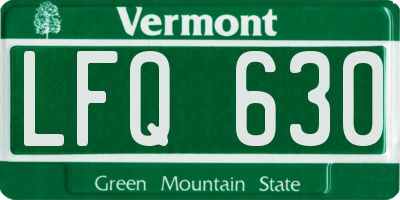 VT license plate LFQ630