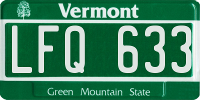 VT license plate LFQ633