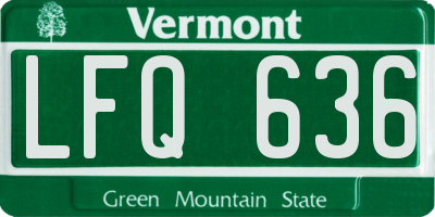 VT license plate LFQ636