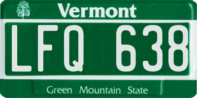 VT license plate LFQ638