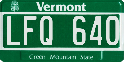VT license plate LFQ640