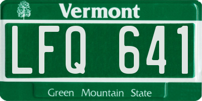 VT license plate LFQ641