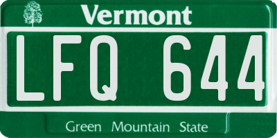 VT license plate LFQ644