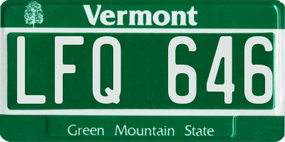 VT license plate LFQ646