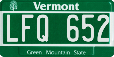 VT license plate LFQ652