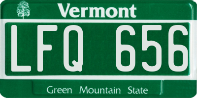VT license plate LFQ656