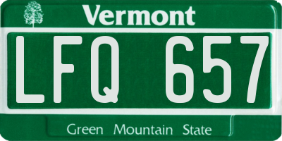 VT license plate LFQ657