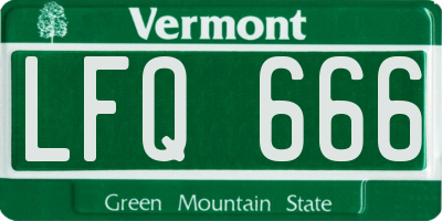 VT license plate LFQ666
