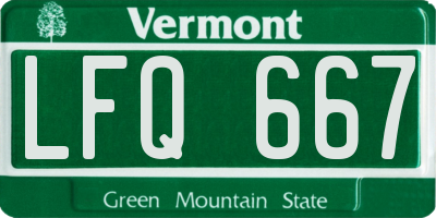 VT license plate LFQ667