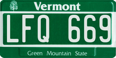 VT license plate LFQ669