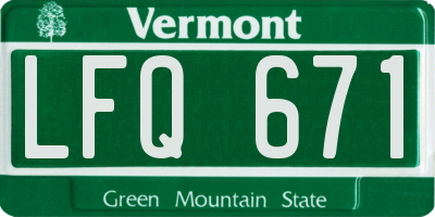VT license plate LFQ671
