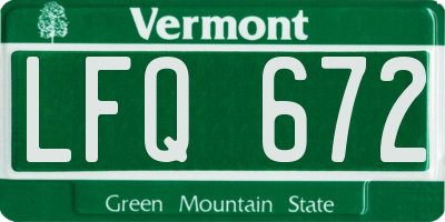 VT license plate LFQ672