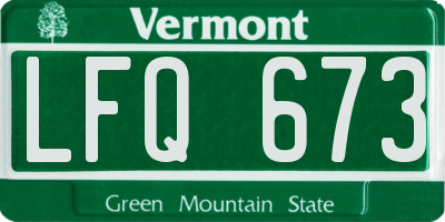 VT license plate LFQ673