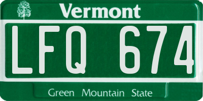 VT license plate LFQ674