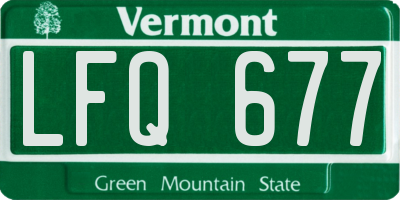 VT license plate LFQ677