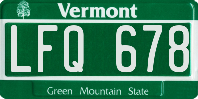 VT license plate LFQ678