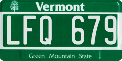 VT license plate LFQ679
