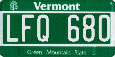 VT license plate LFQ680