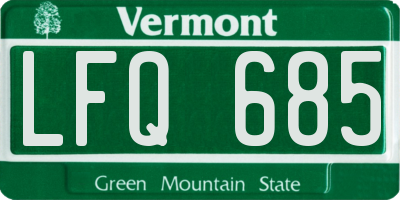 VT license plate LFQ685