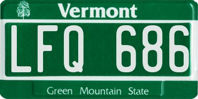 VT license plate LFQ686