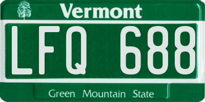 VT license plate LFQ688