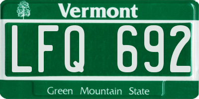 VT license plate LFQ692