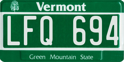 VT license plate LFQ694