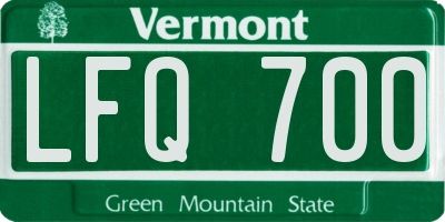 VT license plate LFQ700
