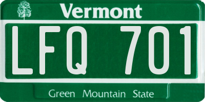 VT license plate LFQ701