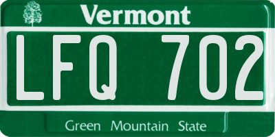 VT license plate LFQ702