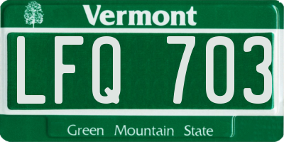 VT license plate LFQ703